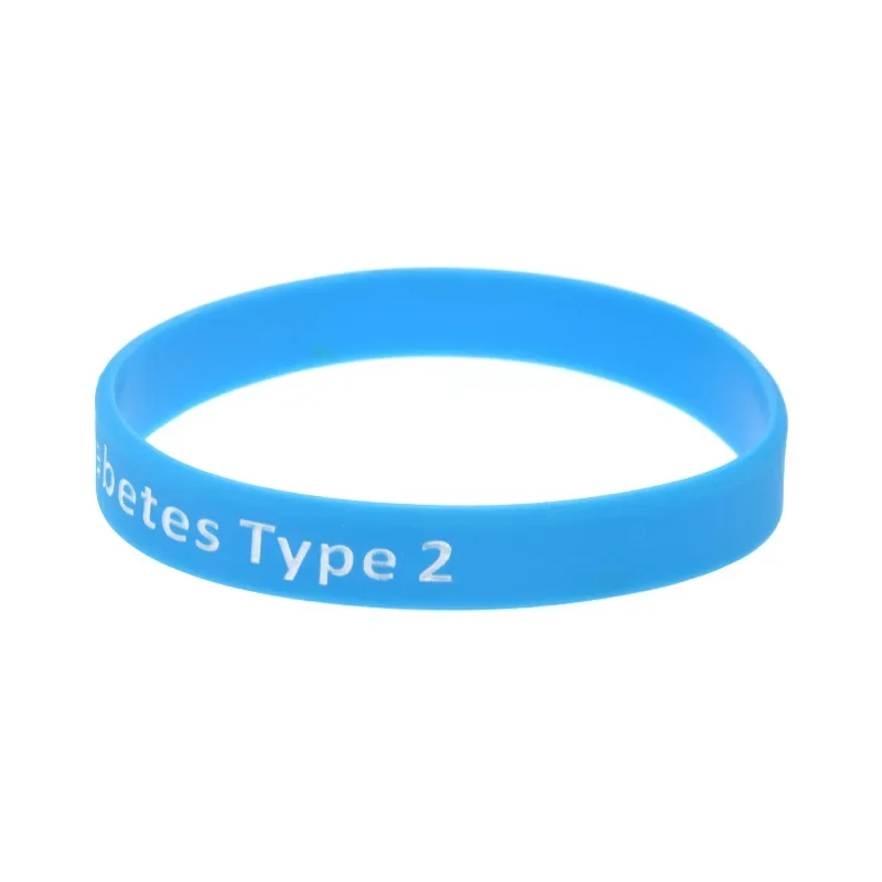 50 Stück Silikon-Armband zur Medizinischen Identifizierung bei Typ-2-Diabetes, Unisex-Armreif in 2 Größen – Detail 3