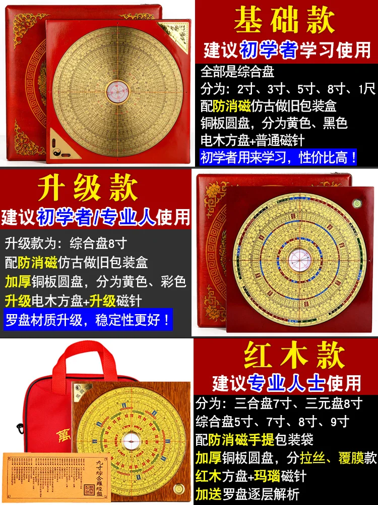 Figurines Fengshui Pavilion Compass High Precision Professional Pure Copper Compass Small Eight Diagrams Compass Ornaments