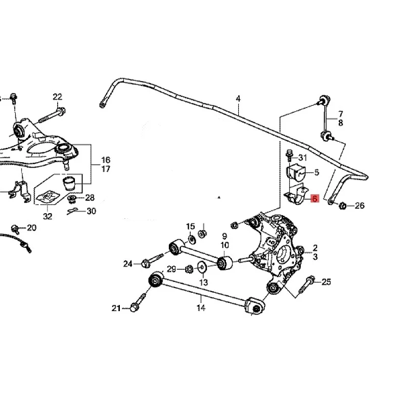 Suitable for 2007 Ho nd aA cc or d Rear stabilizer bar bracket Rear stabilizer bar adhesive fixing clip