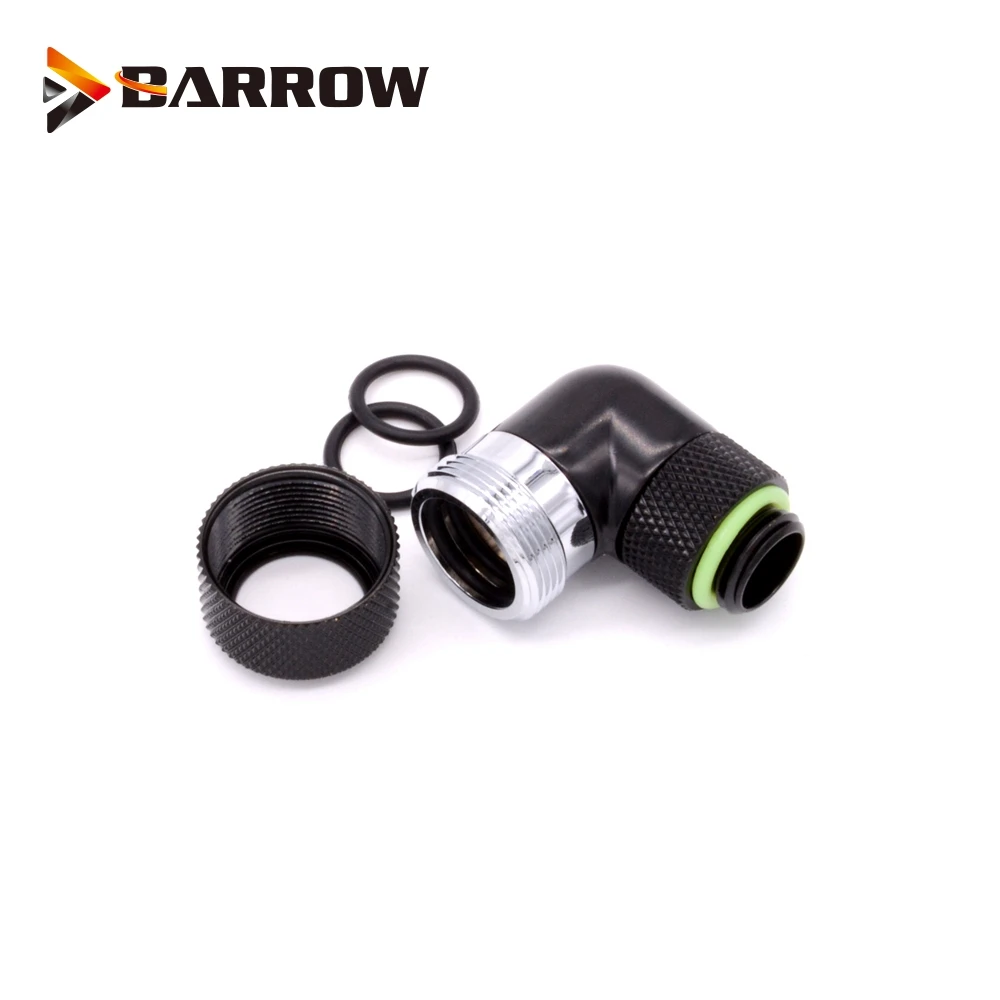 BARROW 90 Degree OD12mm/OD14mm/OD16mm Hard Tube Rotary Fitting Hand Compression Fitting G1/4'' Pipe use for Hard/Rigidity Tube