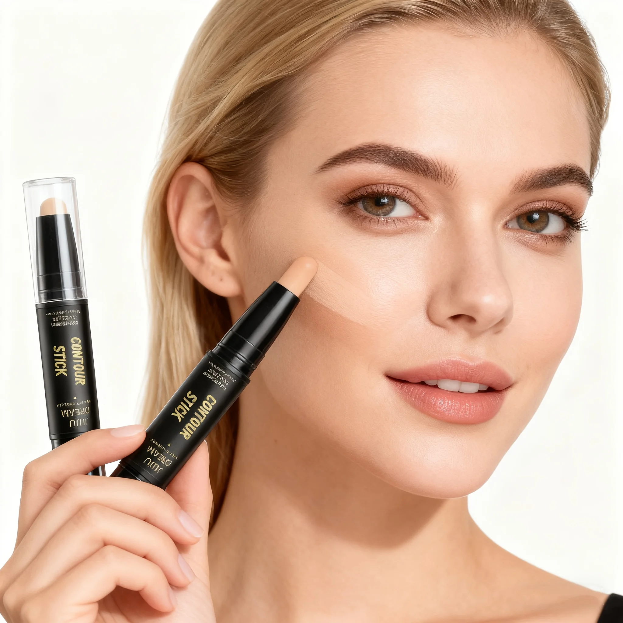 عصا تشذيب عالية الضوء مزدوجة الرأس ثنائية الغرض ثلاثية الأبعاد كونتور الأنف الظل شكل الوجه سطع وتشذيب