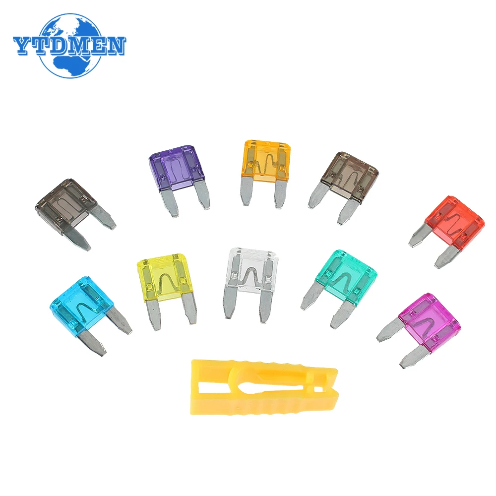 10pcs 100pcs Car Fuse Assortment Set Profile Small Size Blade Type Fuse Auto Car Truck 2A-40A with Clip