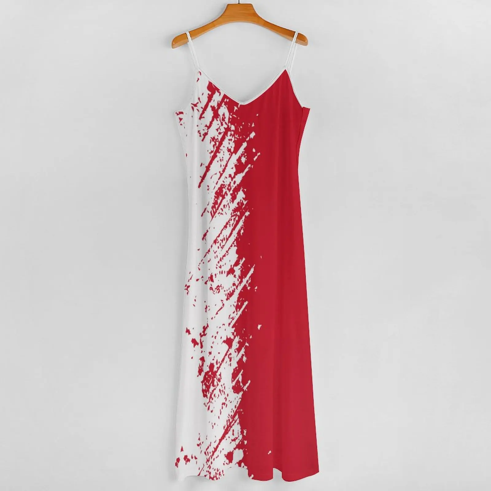 Long Dresses Dress Bahrain Flag Print New Casual Sleeveless Women's V-Neck Printed Dress Swing Retro Dresses