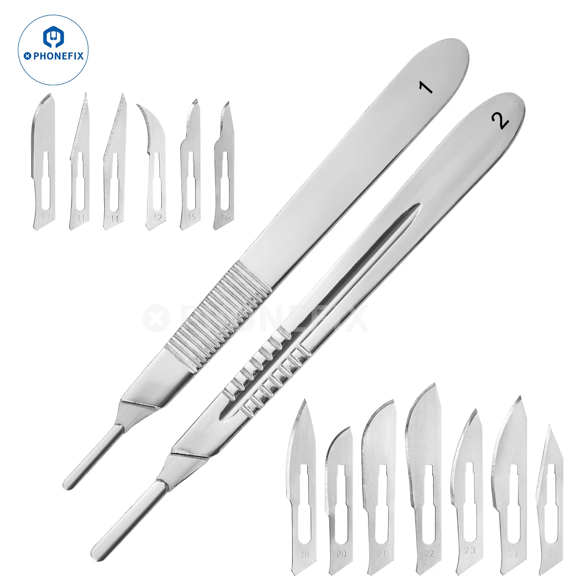 10pcs Multifunctional Stainless Steel Blade Carbon Steel Made Sterile Scalpel for Phone PCB Glue Removing Sharp Surgical Knife