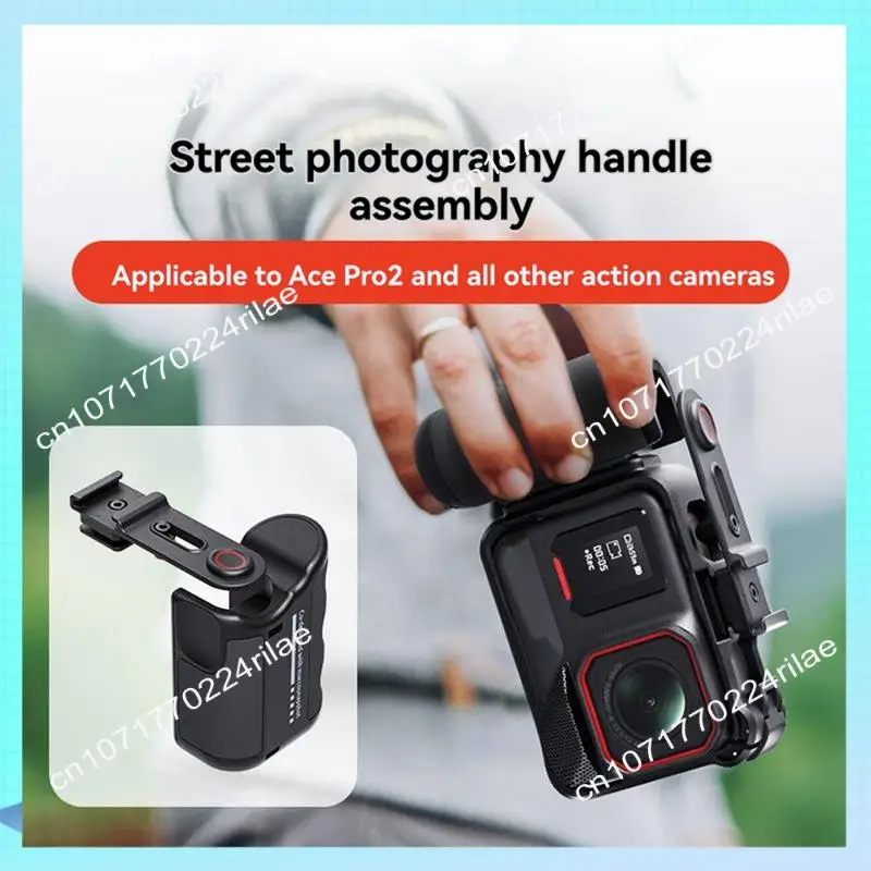 A17Z For Insta360 Ace Pro 2 Street Photography Handle Component Wireless Control Side Handle For Action/Gopro 13 Cameras