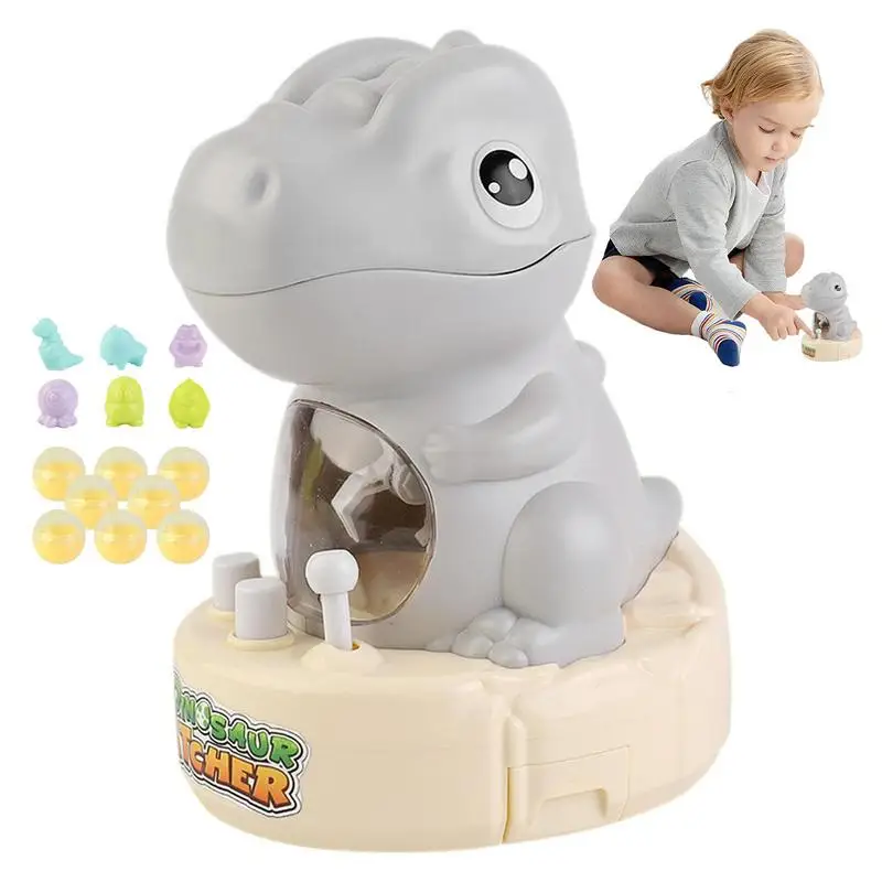 

Small Claw Machine Dinosaur Crane Game Mini Claw Toy With Openable Head Cover And Prize Storage Slot For Color Identification