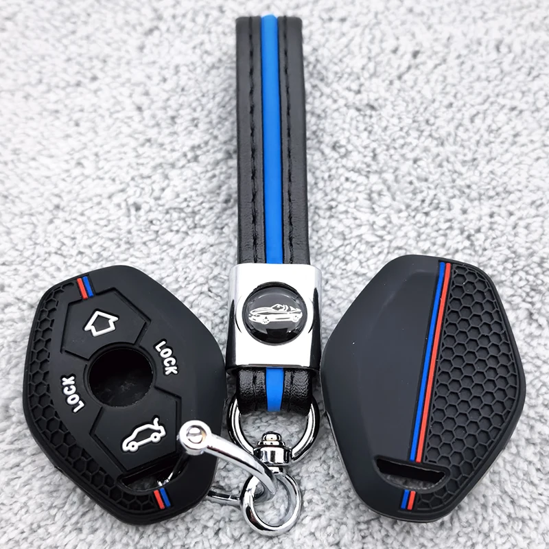 Silicone Car Key Case Cover Shell for BMW X3 X5 Z3 Z4 3 5 7 SERIES E38 E39 E46 E83 1998 - 2005 Keyless Protector Fob Accessories