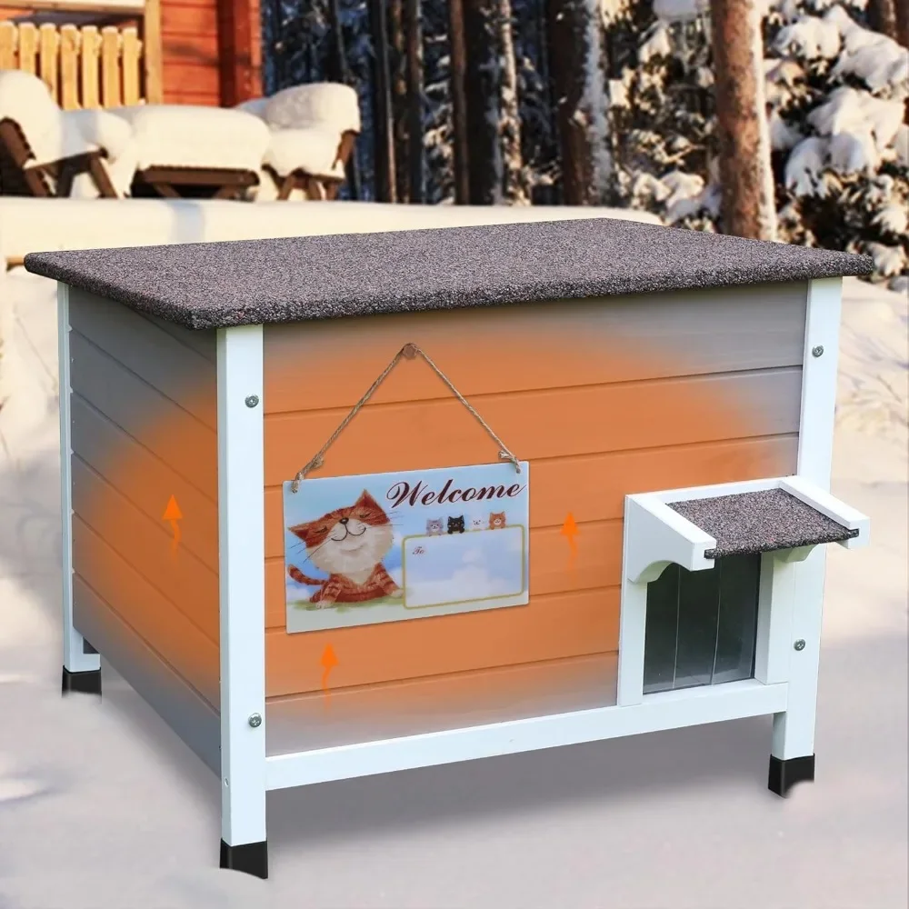

100% Insulated Outdoor Cat Houses for Winter Outdoor Cat Houses for Feral Cats Weatherproof All-Round Foam Design Pet Supplies