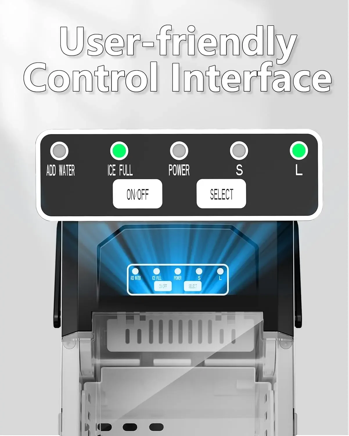 Portable Countertop Ice Maker with Convenient Carry Handle, Efficient Self-Cleaning Ice Machine, Includes Basket and Scoop, Prod