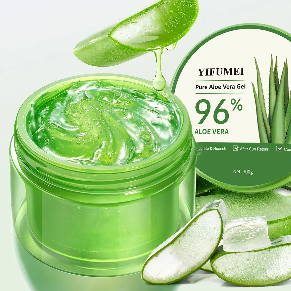 Moisturizing Aloe Vera Gel Refreshing Non Sticky Facial Care Facial Cream Wash Free Deep Nourishing Maintain Skin Aloe Vera Gum