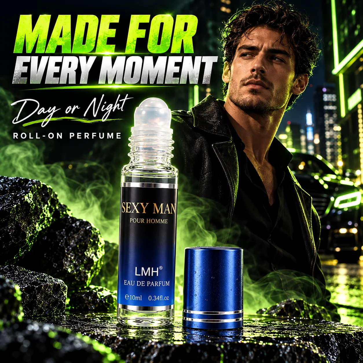 Affordable Luxury Exciting Men's Roll-On Perfume, Mini Travel Fragrance Oil, 2026 Popular Style, Mysterious Woody Notes, Compact Portable Perfume Rollerball, Perfect Gift for Halloween and Summer Carnivals