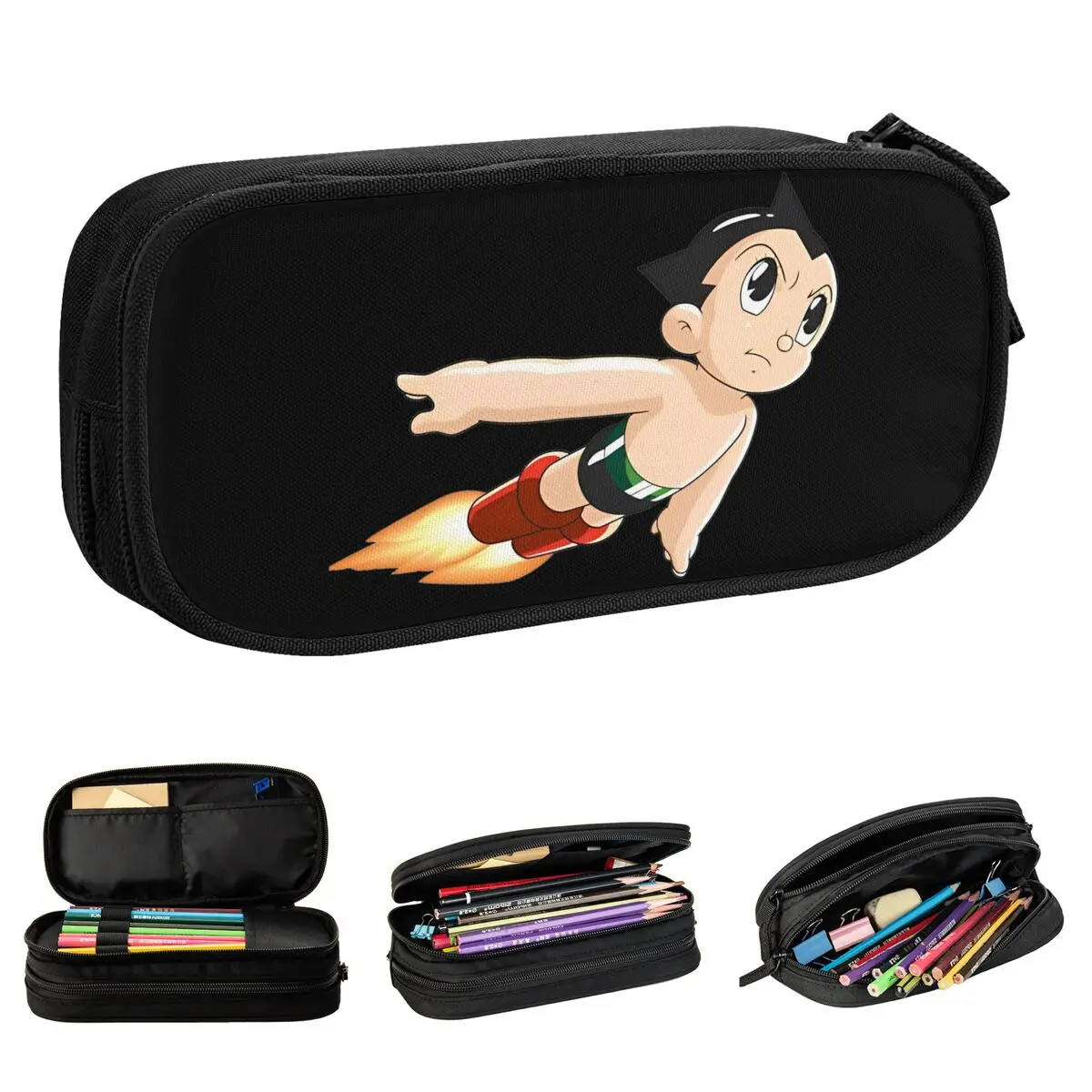 Estojos para lápis Astro Boy Astroboy, bolsa divertida Anime para estudantes, grande bolsa de armazenamento, presentes para escola