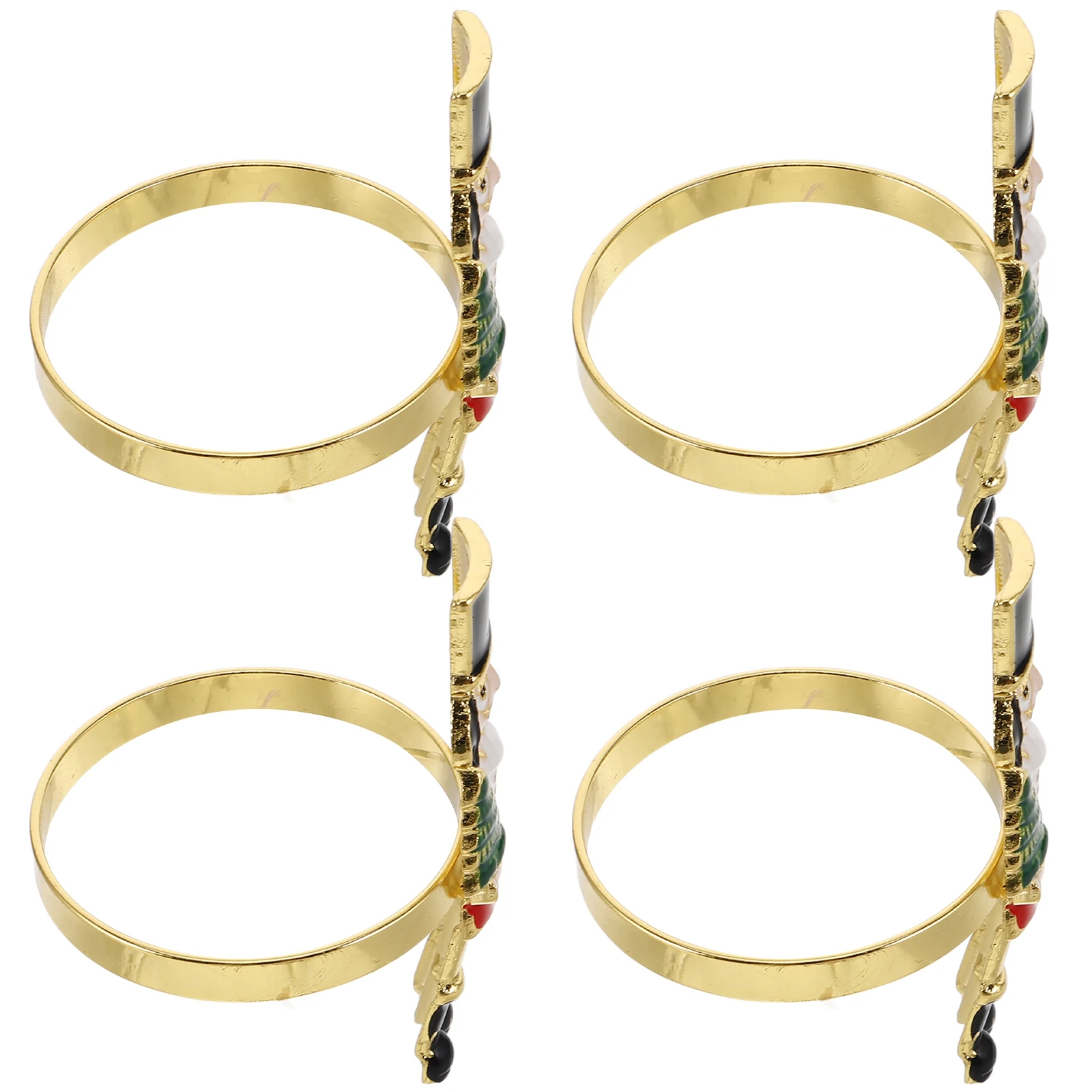 

4Pcs Nutcracker Napkin Rings Metal Buckles Christmas Dinner Table Banquet Home Party Napkin Holders Serviette Buckles