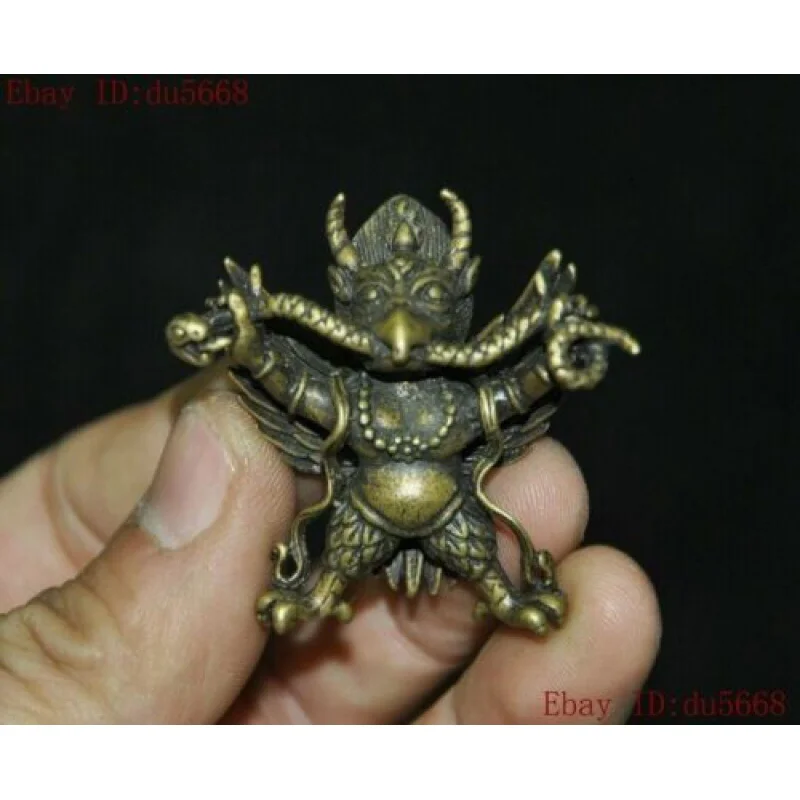 Tibet temple Bronze Winged Garuda Bird God Tantra Buddha Statue amulet Pendant