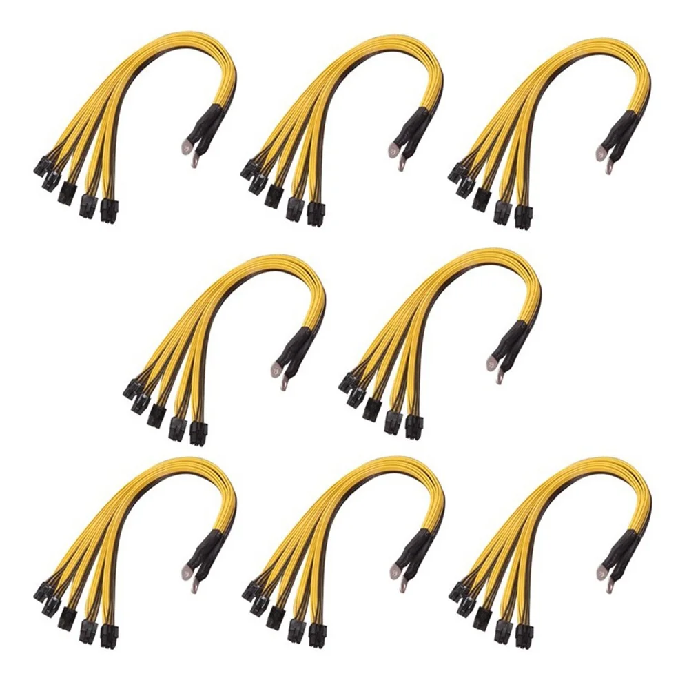 8Pcs S7 S9 to 5X PCI-E PCIe 6Pin GPU Graphics Card Splitter Power Cable BTC Miner Bitcoin S11 T9+X10 L3+A3 A841 M3 P3