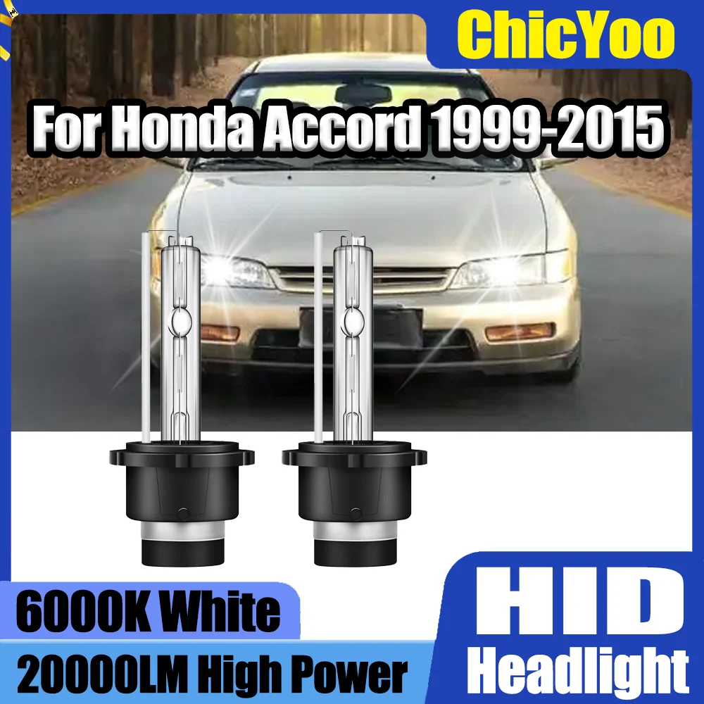 

2PCS 6000K Super White HID Xenon Lamp Bulbs 20000LM High Power D2S 12V Plug And Play Xenon Headlights For Honda Accord 1999-2015