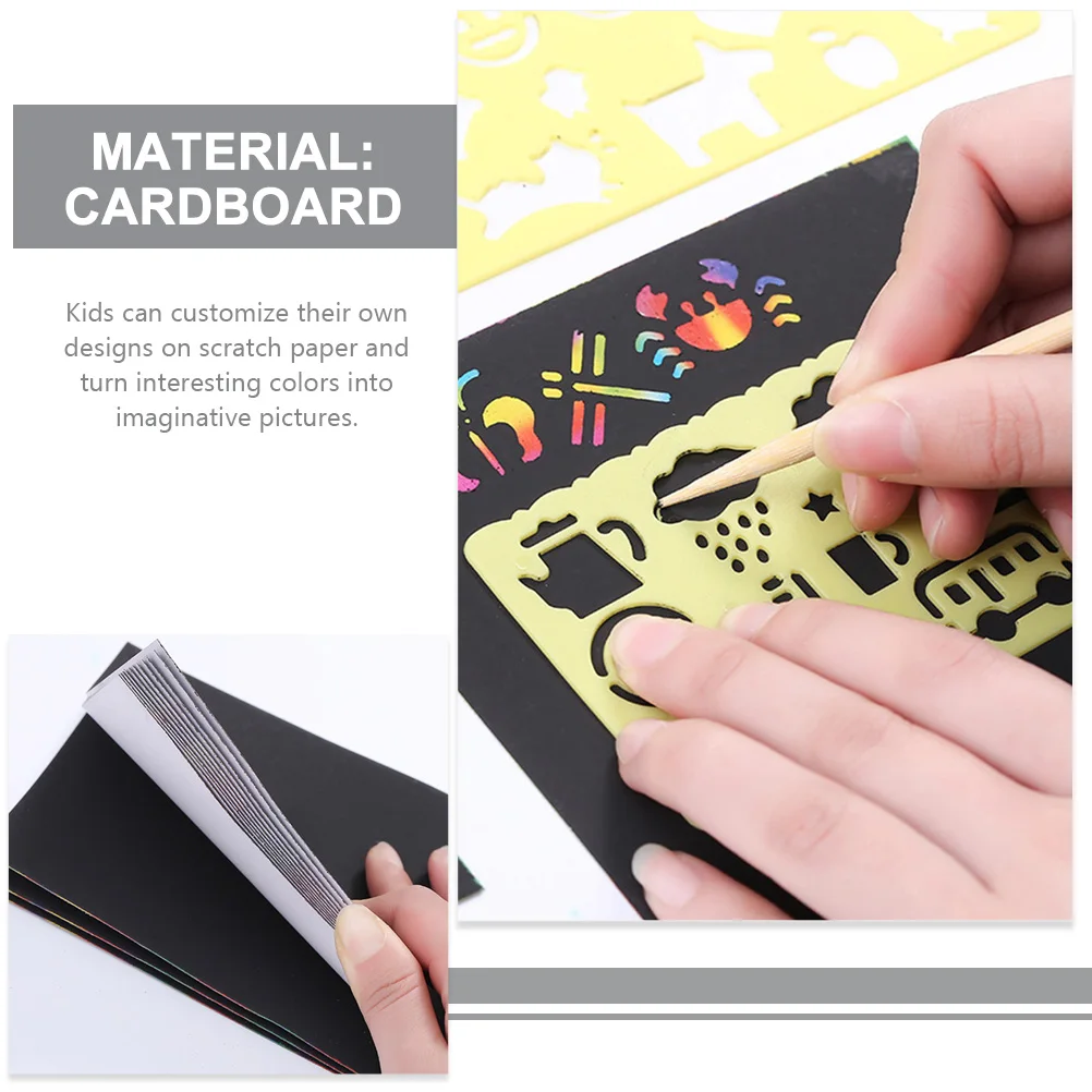Scratch Set Tools voor kinderen Handgeschilderde kaarten Suite Paper Jam Kinderen DIY-speelgoed