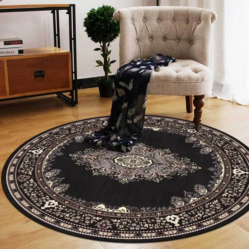European Persian Pattern Ethnic Style Living Room Floor Mat Bedroom Hanging Basket Chair Circular Floor Mat Carpet