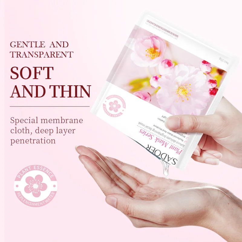 SADOER Sakura Brightening Facial Masks Moisturizing Soft And Light Hydrating Nicotinamide Lifting Firming Face Mask Skin Care
