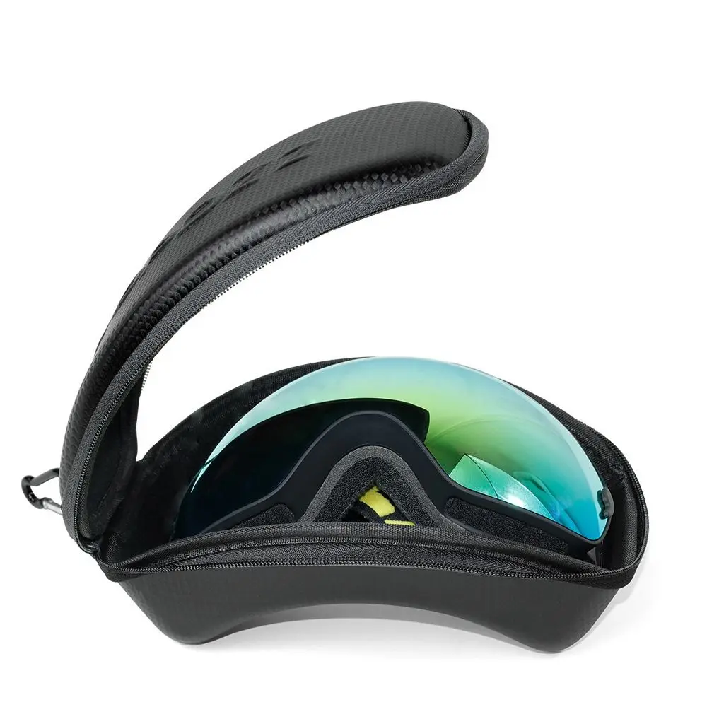 Shockproof Protection Ski Eyewear Box with Zipper EVA PU Ski Glasses Goggles Case with Hook Motorcycle Cycling Glasses Box