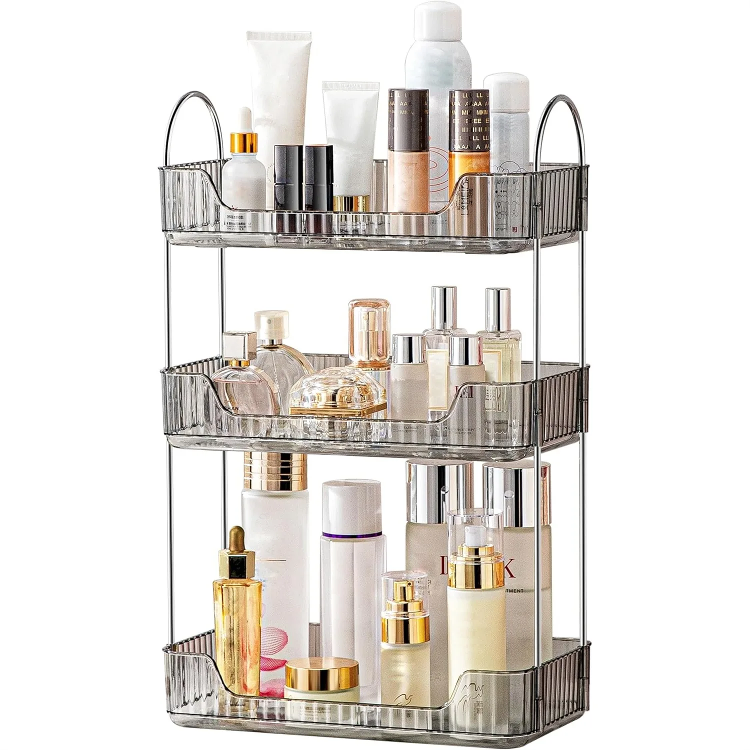 

3 Tier Bathroom Organizer Countertop Makeup Tray Skincare Storage for Vanity Dresser, Grey