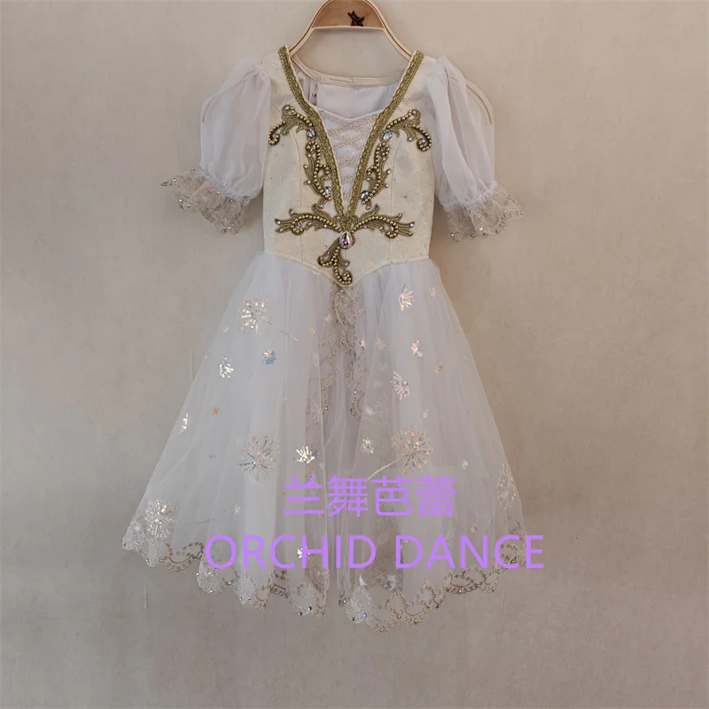 

BT01683 Высокое качество, индивидуальный размер, детская одежда для балета и танцев, белое длинное романтическое платье-пачка для девочек