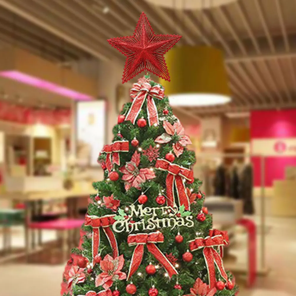 

Christmas Tree Star Topper Decorations Outdoor Portable Xmas Iron Wire Treetop Ornaments