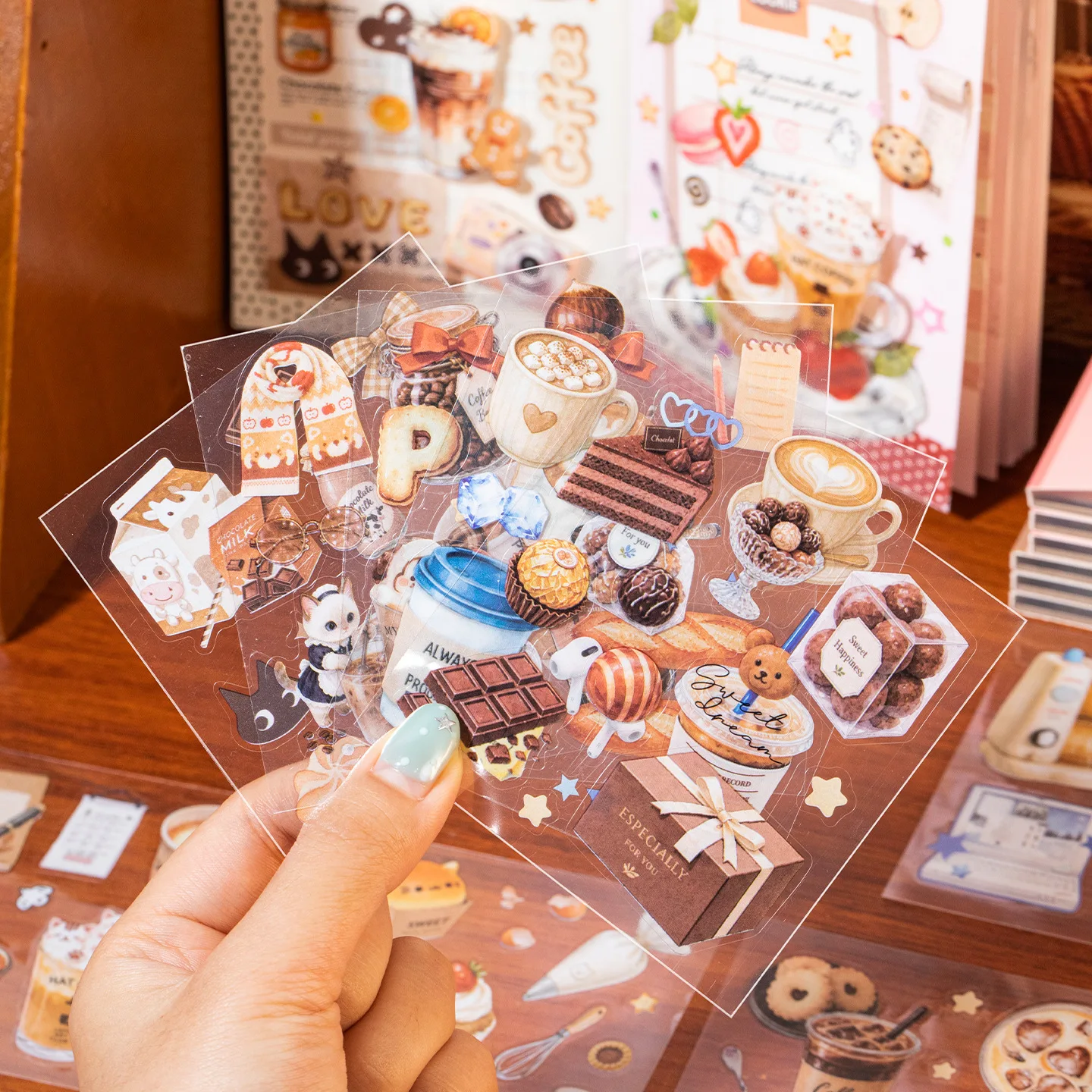 20개 스티커 세트, 창의적인 커피 스타일 디저트 패턴 - Stationery Books 리뷰 및 가격