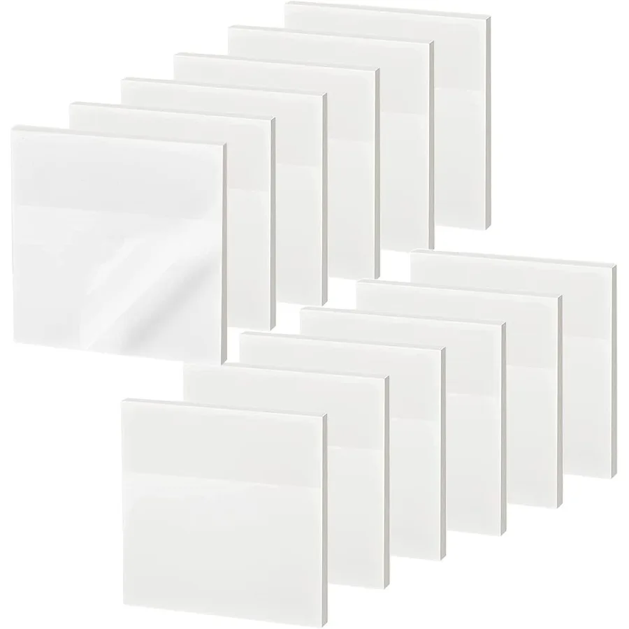 クリア付箋 3x3インチ 200枚 防水 透明 学習書籍の注釈用