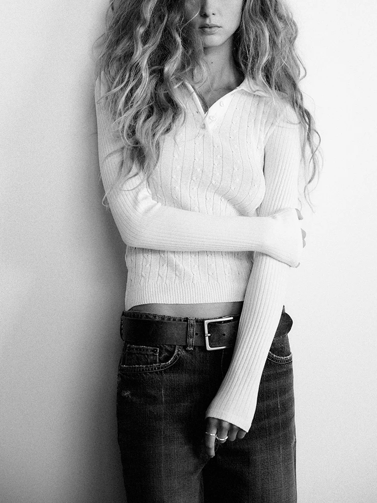 

New Autumn Women's Slim Fit irt Sle Long Sve Simple Versatile Top Commute Sle Other Fabric Women's Knitted Sweater
