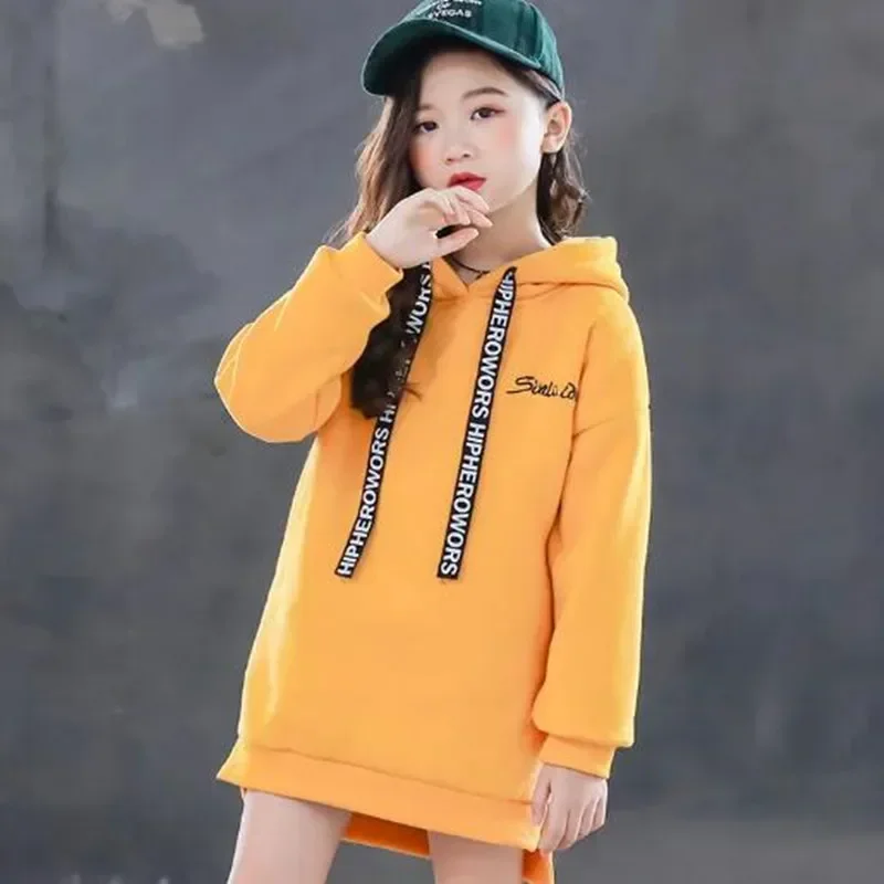 

Children Clothes Teens Girls Sweatshirts Autumn Winter Thick Warm Kids Hoodies for Girl Long Sleeve Pullover Child Top Clothing