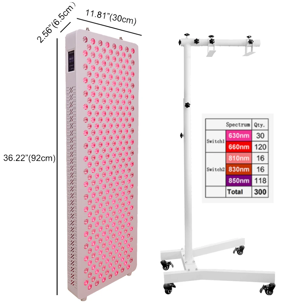 

Salon Sauna Use Full Body Infrared Device PDT Led Red Light Therapy Panel with Mobile Stand