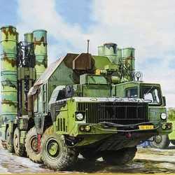 1/35 Scale Russian 5P85S S-300PMU Missile Launcher SA-10 Model Assembly Toy Waterproof Sticker Rubber Tires for Collection