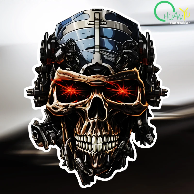 2024 New Design Skeleton Head Car Stickers Auto Door Body Styling Motorcycle Tank Waterproof Decals Computer Skull Decoration view 5
