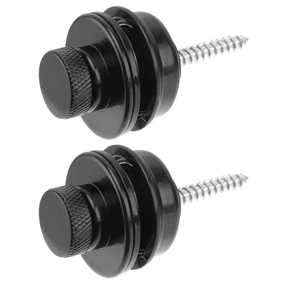 

2Pcs Black Locking Strap Buckle for Electric Bass Guitar Heavy Duty Anti Slip Quick Release Metal Lock System Guitar Strap