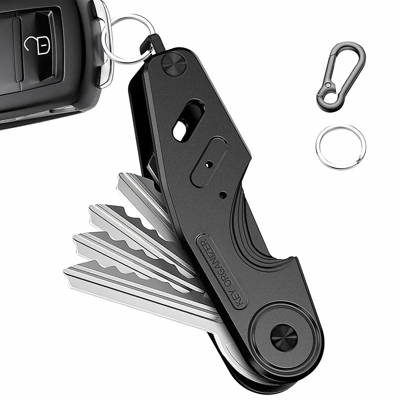 

Ключи от автомобиля из алюминиевого сплава FOB Smart Gadget EDC Keys Organizer Винтажный металлический держатель для ключей для зажима для ремня и карманного переноски Мужские подарки