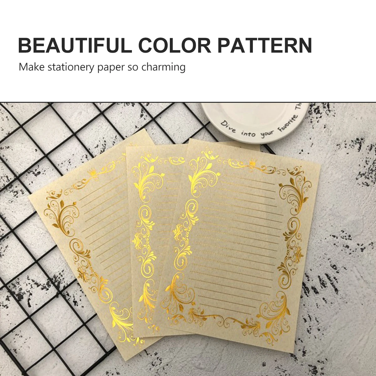 

Винтажные канцелярские принадлежности 4, европейский ретро-стиль, бумага для записей, гладкая бумага для писем, канцелярская бумага для письма, красивые узоры