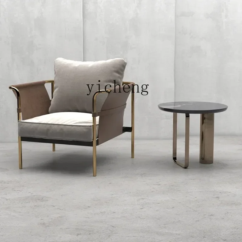 Minimalist Single Sofa Model Room Armchair Modern High-end Light Luxury Sofa Chair