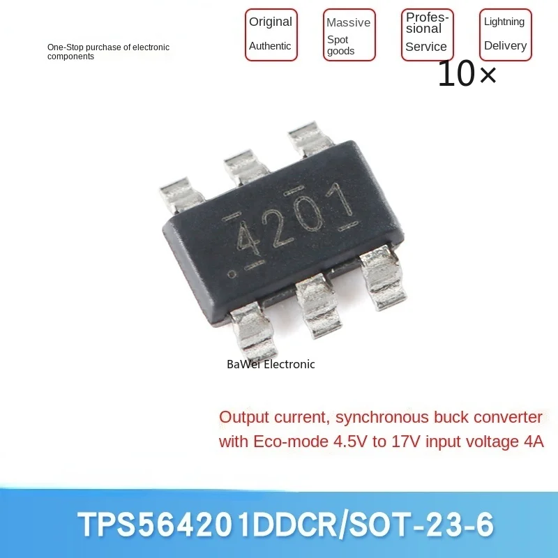 

Original TPS564201DDCR SOT-23-6 Synchronous Buck Converter Chip (10PCS)