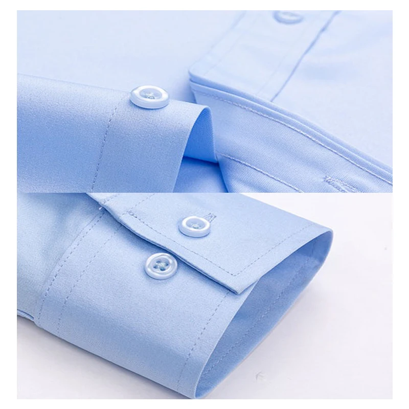 2024 Solid Color Foursided Stretch Long-sleeved Shirt Spring And Autumn Square Collar Business Casual Versatile New Men Clothing