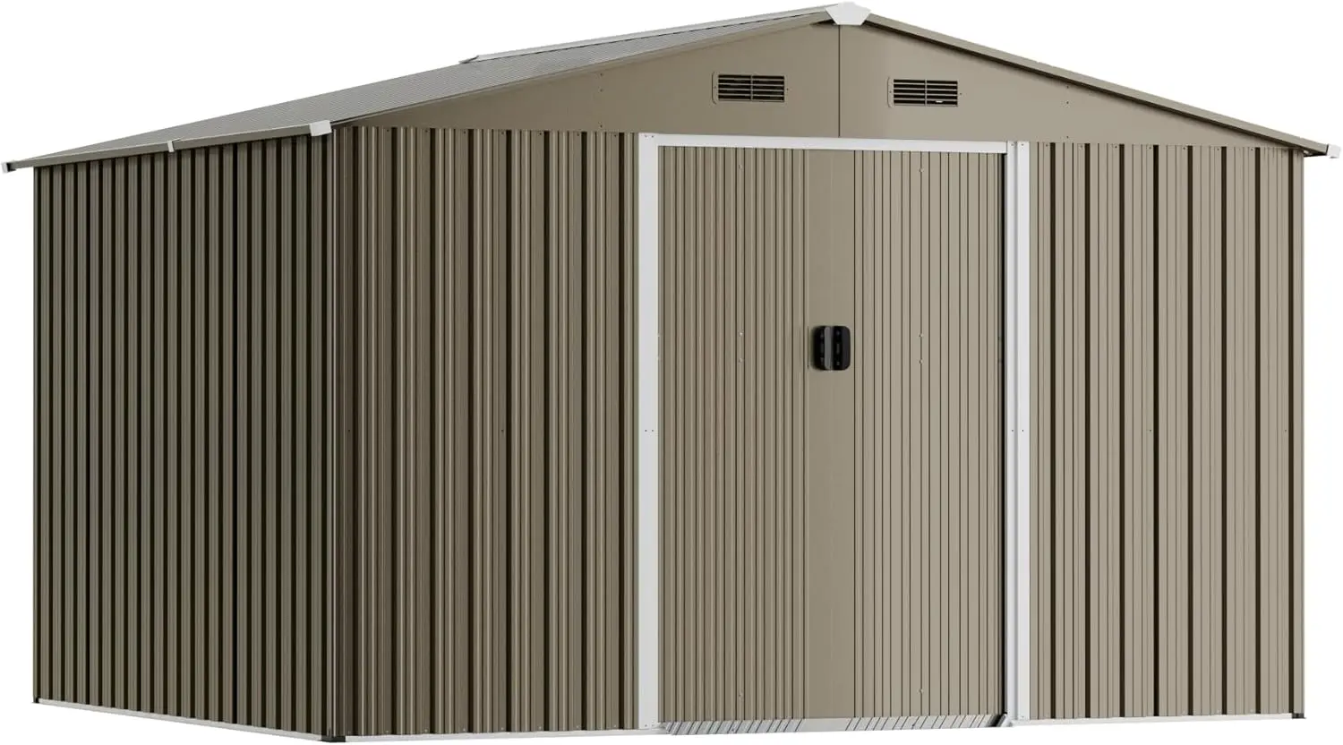 Outdoor Storage shed, Waterproof Lockable Door Metal Tool shed with Sliding Door and Ventilation, Gardening Tool Storage Room