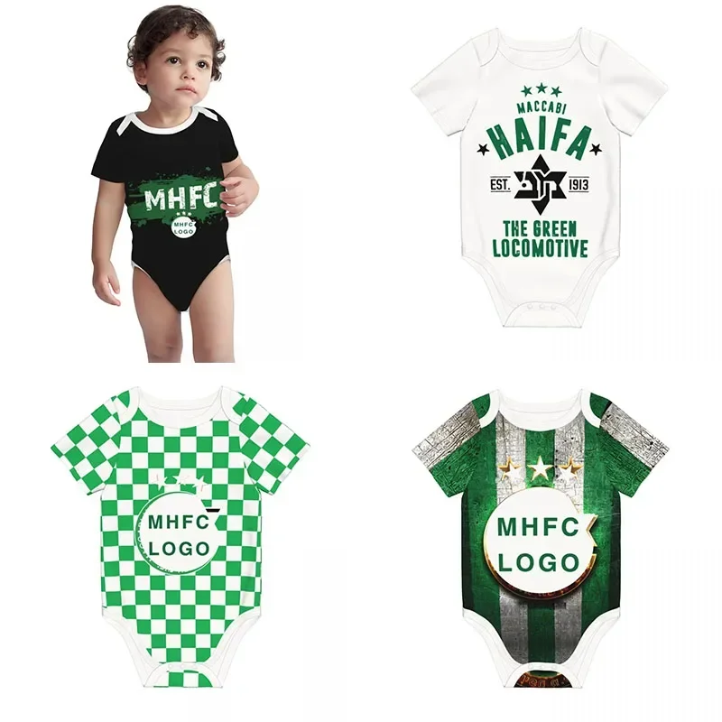 

Israel Maccabi Haifa F.C MHFC Champion Pure Cotton Short Sleeve Onesies Bodysuits Baby Romper