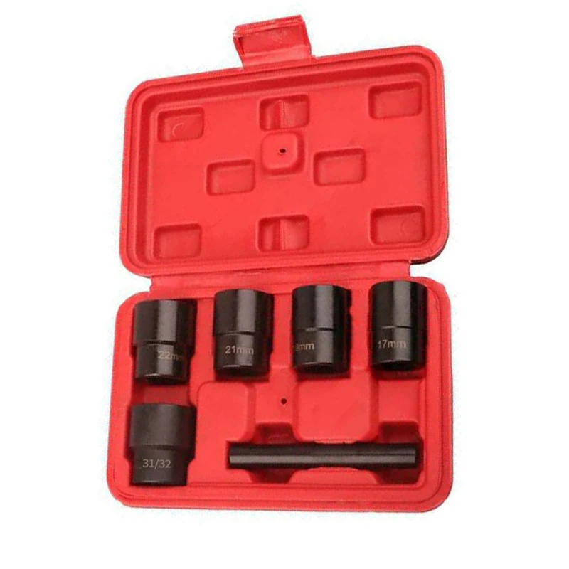 Juego de herramientas para quitar tuercas y tornillos dañados, 6 uds., óxido y dientes deslizantes, herramientas extractoras de pernos, Kit de pernos de casquillo giratorio de 17-32mm