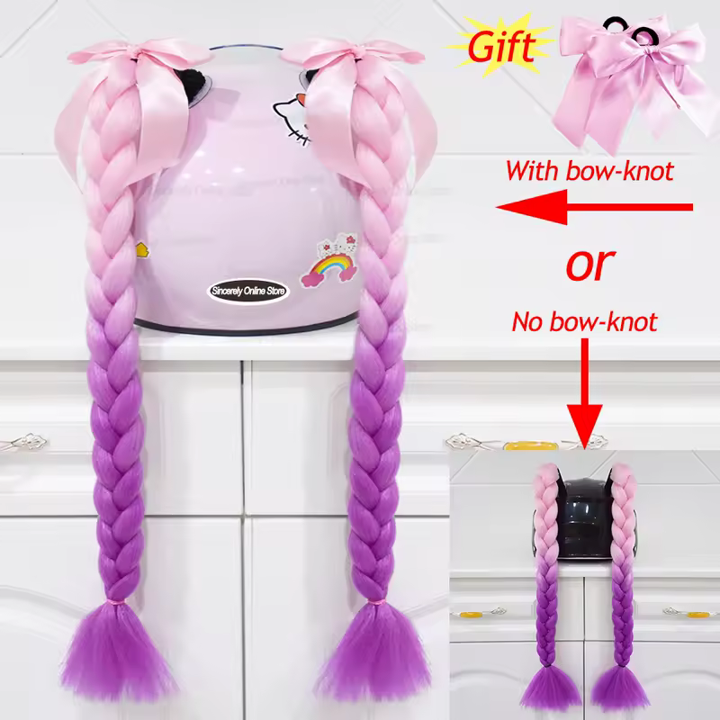 2pcs/pair New Motorcycle Helmet Braids Woman Braids Wig For Motorbike Helmets 164 colors Twist Dual Pigtail Ponytail With Sucker - Image 10