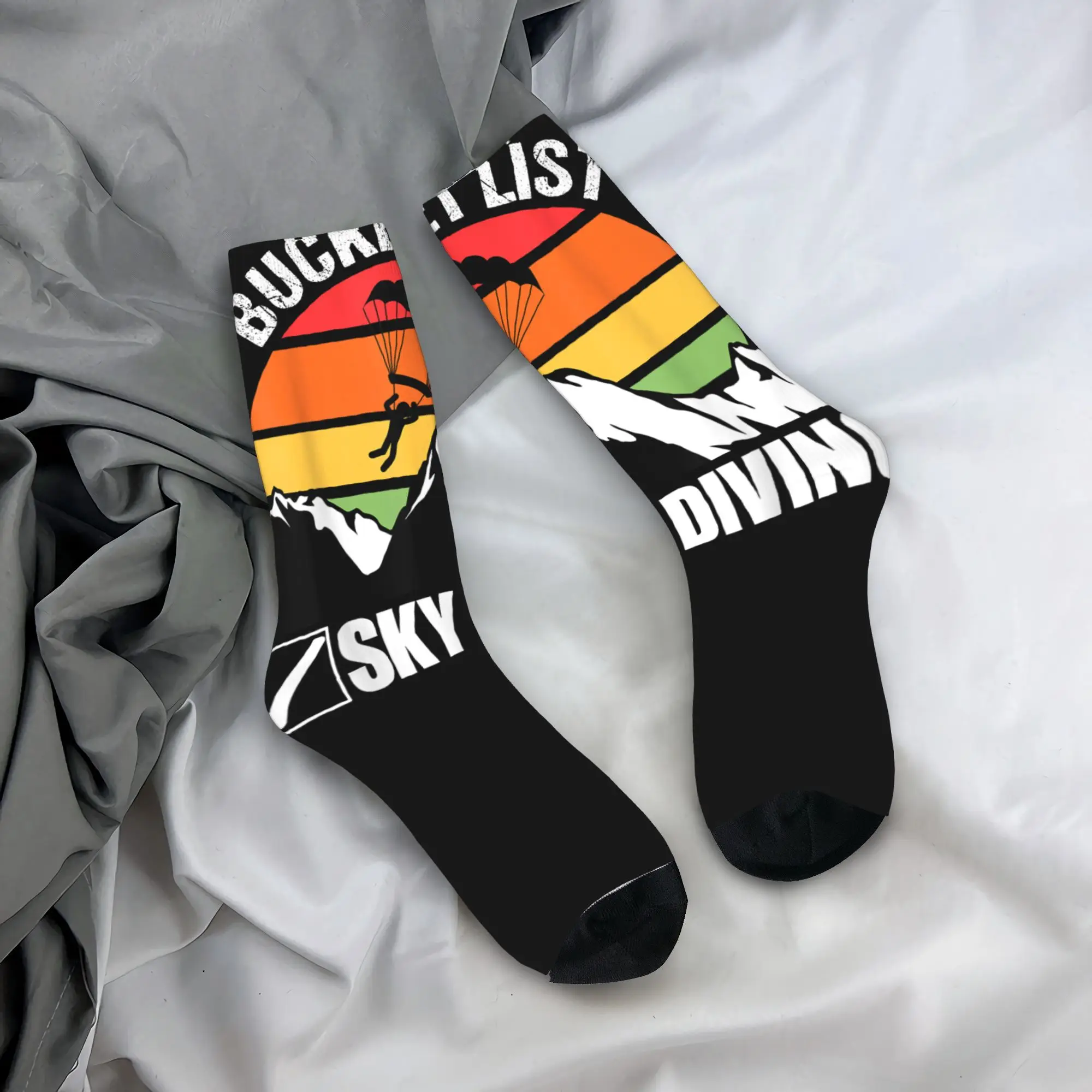

Skydiving Parachute Lover Socks Skydiver Elegant Stockings Men Soft Breathable Outdoor Sports Socks Winter Anti Bacterial Socks