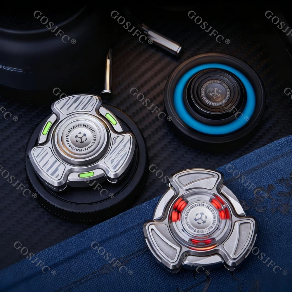 JUZHEDC Adiation Pro giroscopio de uñas abierto titanio circonio Fidget Spinner DIY portátil Oficina dispositivos para aliviar la ansiedad diseño Original