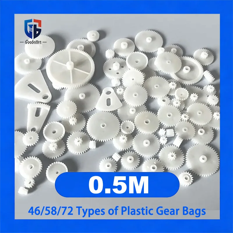 Module 0.5 Plastic Gear Kit Rack and Pinion Assortment DIY Model Mechanical Parts Mixed Small Gears Accessories Set