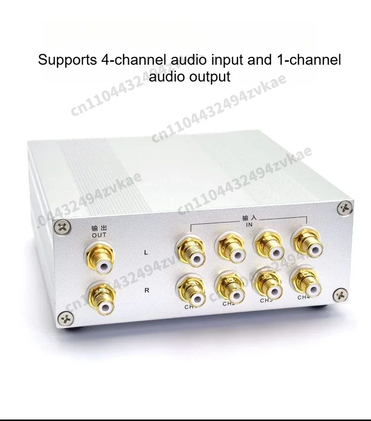4-in-1-Out/ 1-in-4-OutLossless Audio Switcher Gold-Plated RCA Connector Audio Source Selector