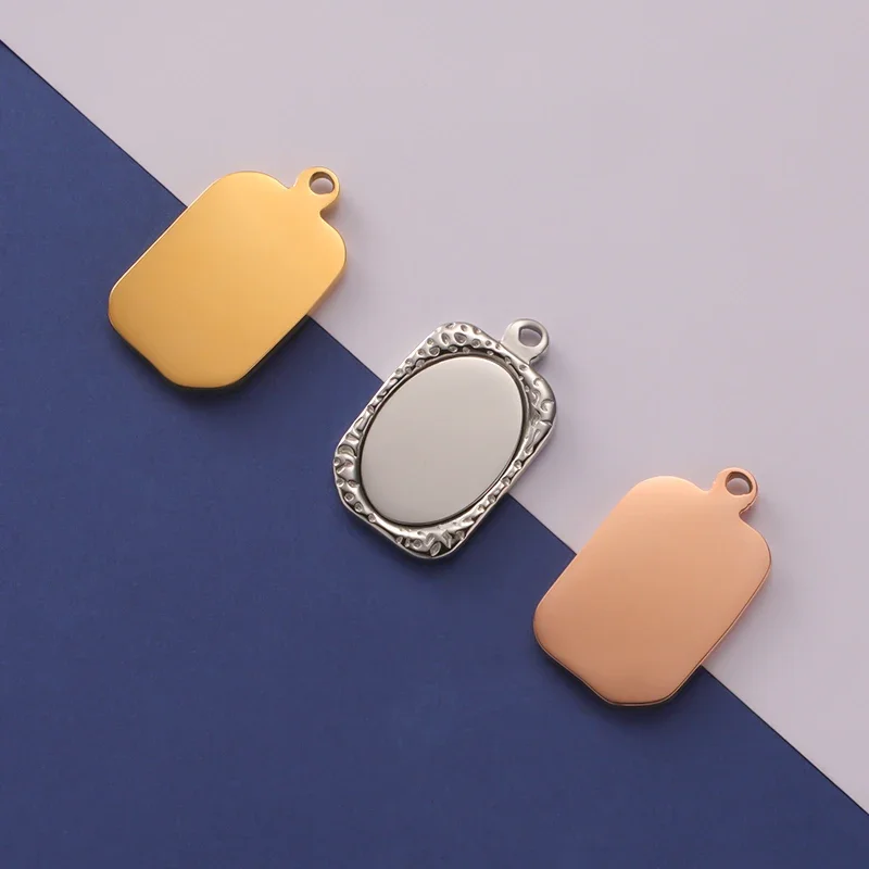 10pcs/lot 17x28mm Mirror Polished Stainless Steel Rectangle Mirror Charms Fit Bracelets Necklace DIY Metal Jewelry Making