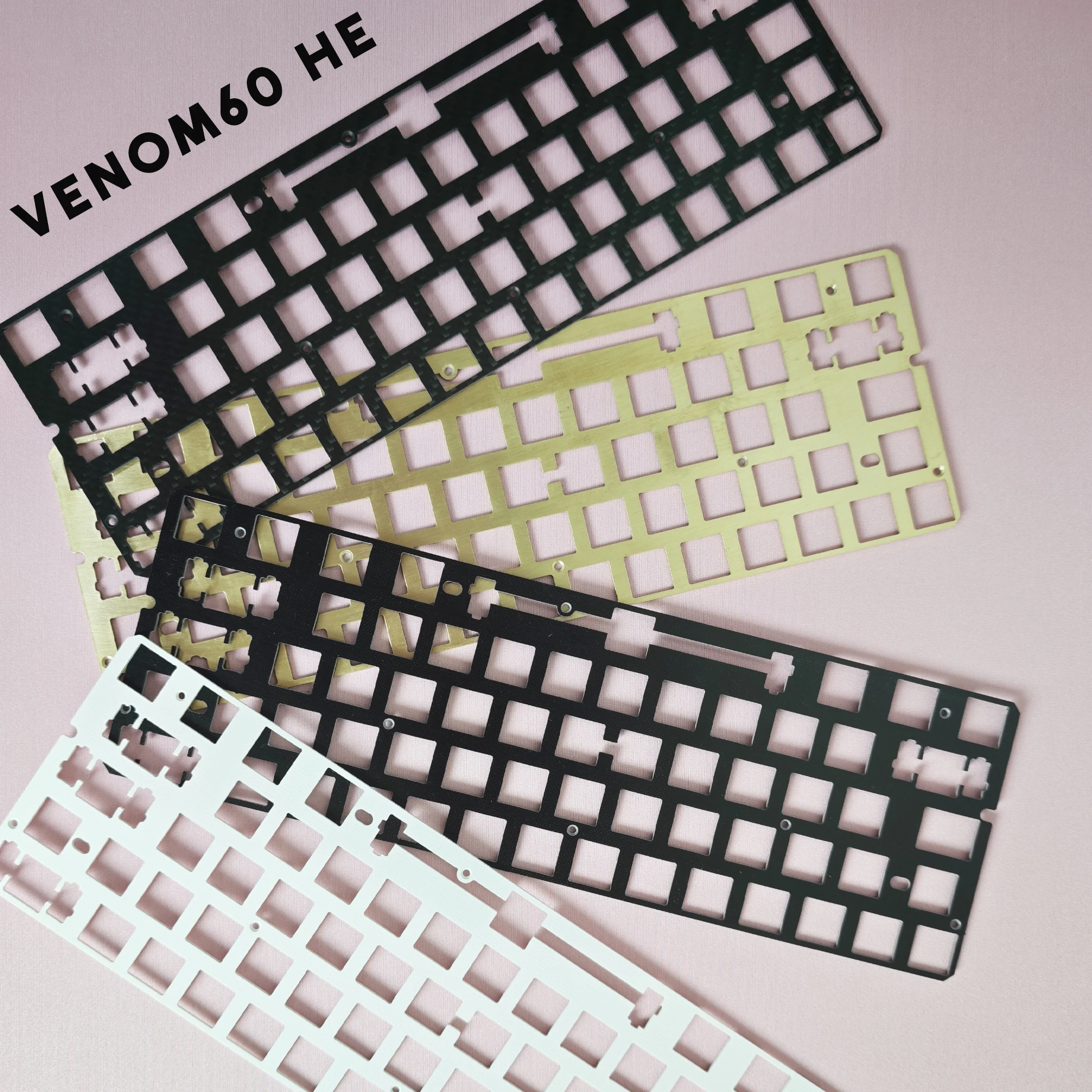 SUMREDA VENOM 60HE Keyboard Positioning plate 6.25u FR4 PP Carbon Fiber Brass Positioning plate For VENOM60 HE PCB Keyboard